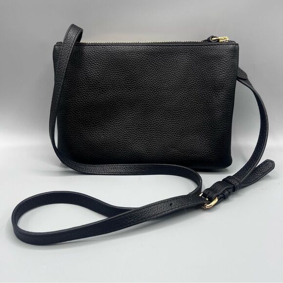 Vince Camuto Black Gally Pebbled Leather Crossbody Bag - Picture 2 of 5